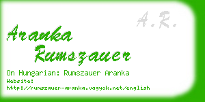 aranka rumszauer business card